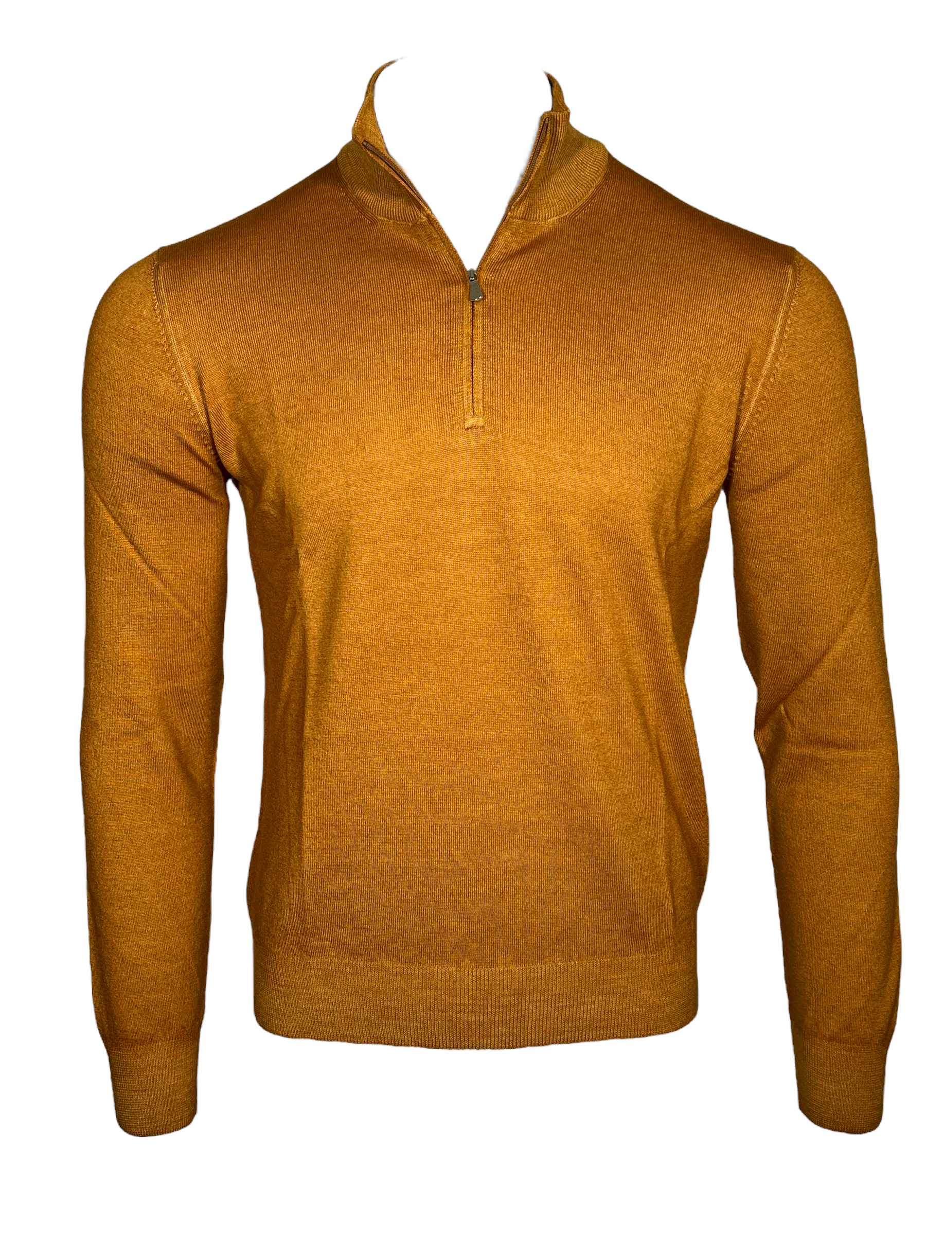 BUTTON DOWN MERINO VINTAGE 1 4 ZIP SWEATER OCHRE Button Down SF