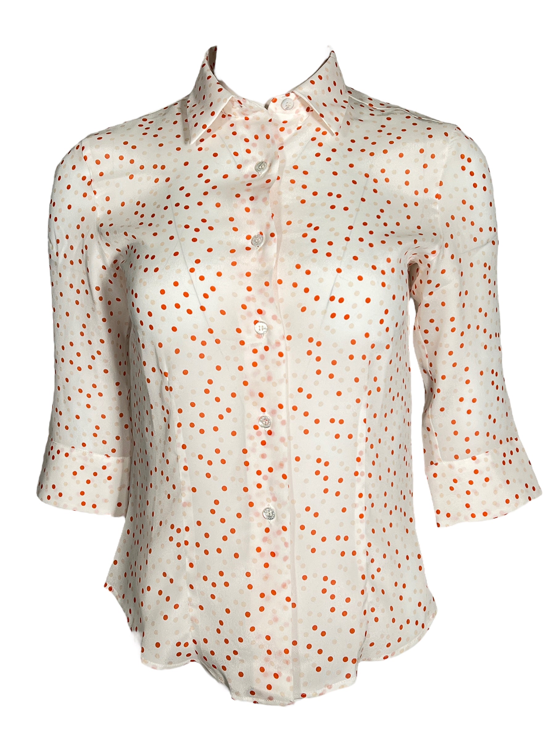 AMINA RUBINACCI DOTS BLOUSE ORANGE