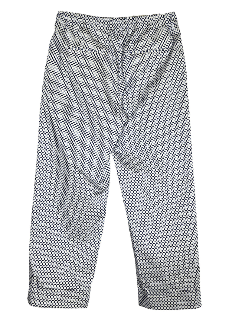 PIAZZA SEMPIONE DOTTED STRETCH PANT - WHITE/NAVY