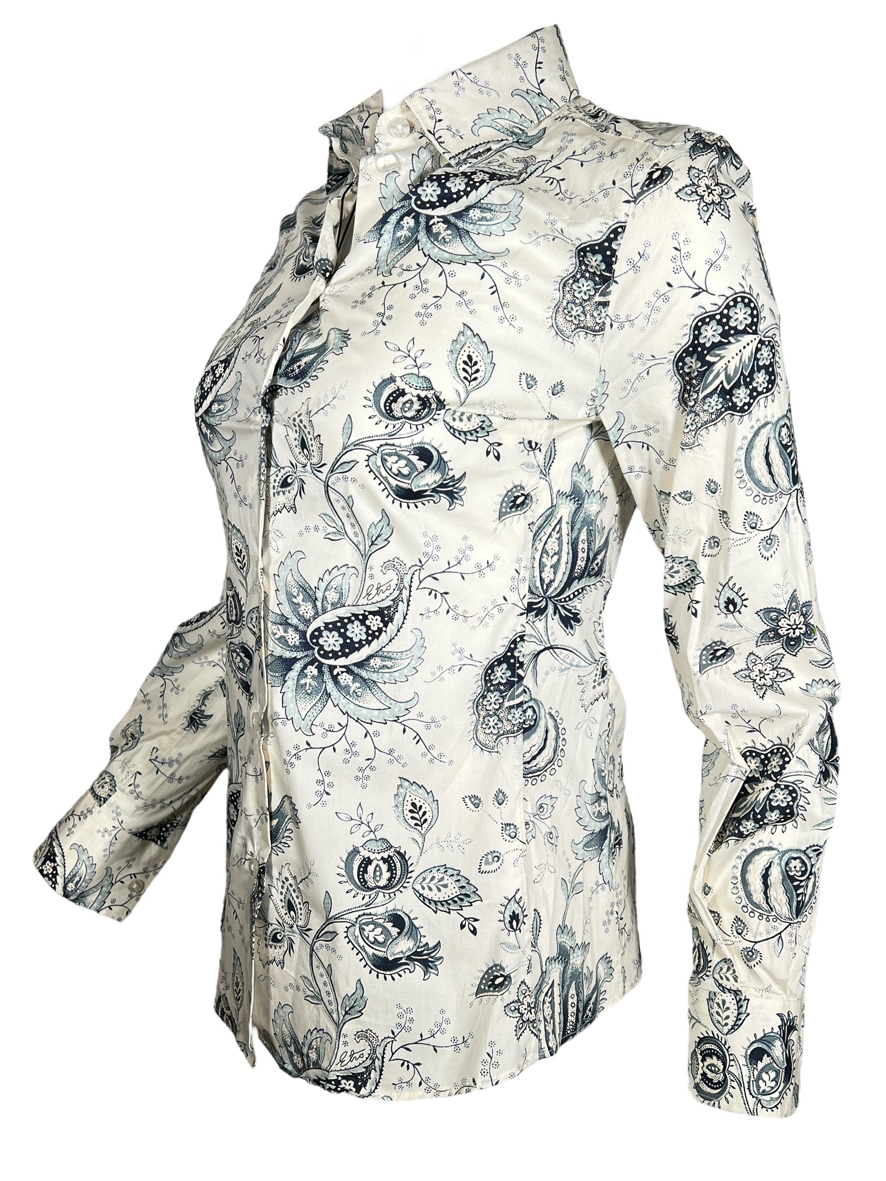 ETRO Vintage Paisley Print Womens Shirt Long Sleeve Size -  UK