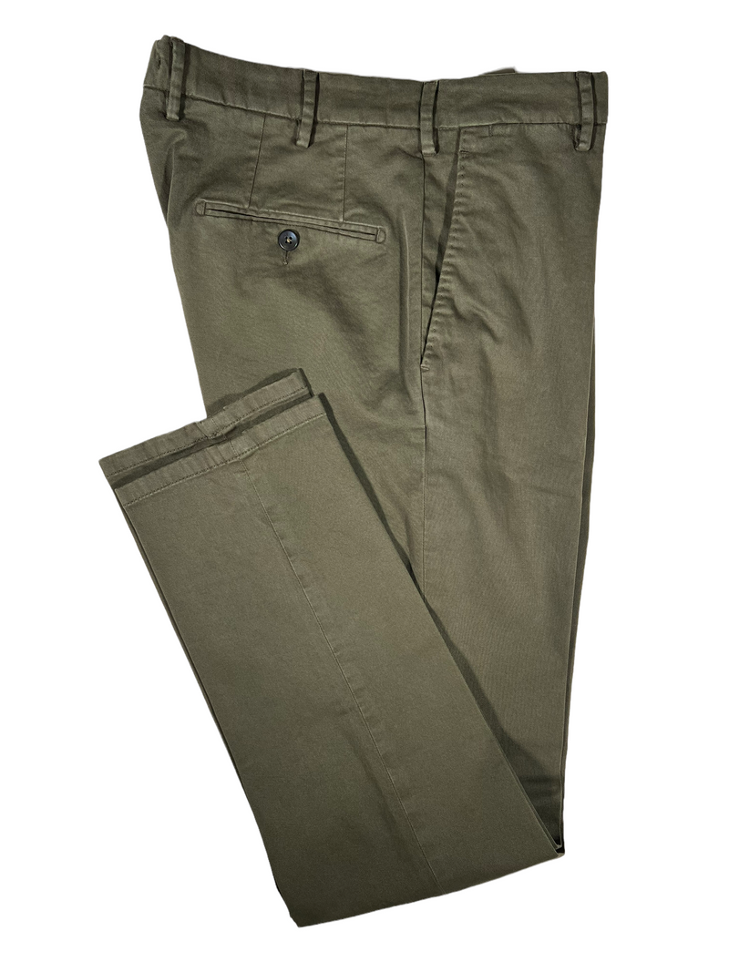 L.B.M. 1911 TAILORED COTTON STRETCH PANT - OLIVE