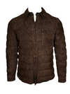 GALLOTTI QUILTED SUEDE JACKET - DARK BROWN