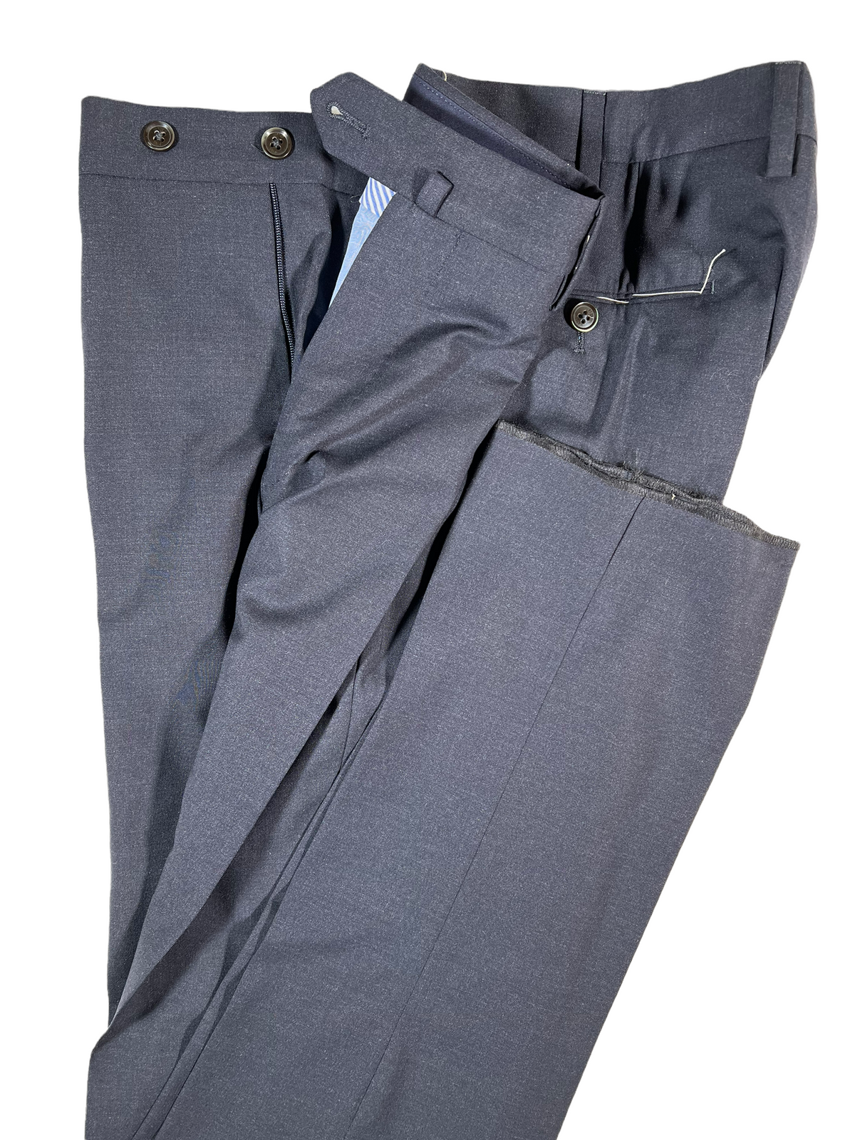 PT TORINO FLAT FRONT STRETCH WOOL BUSINESS TROUSER - NAVY