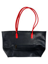 LANCASTER MAYA LARGE TOTE BAG - BLEU/IVORY