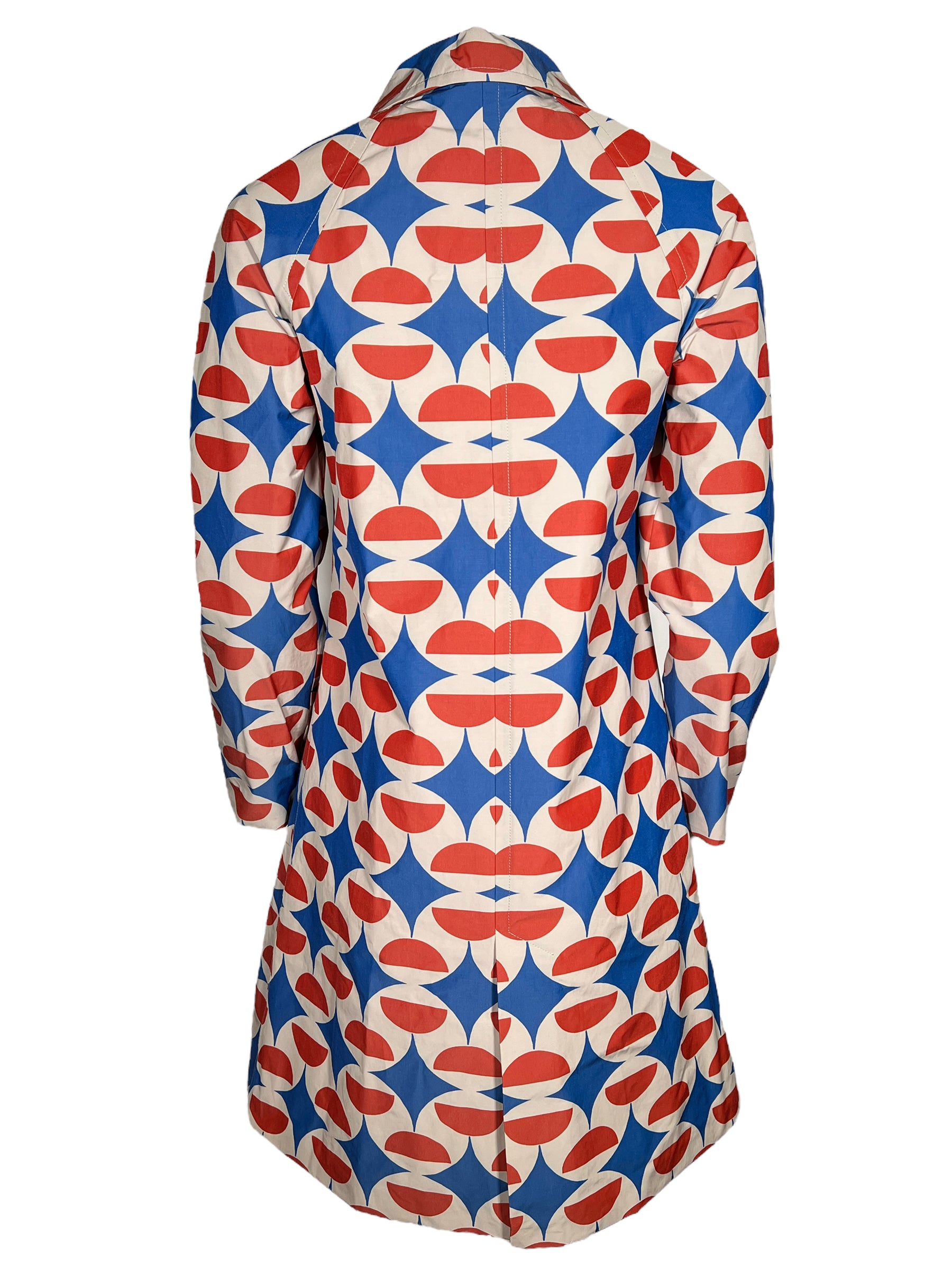 L'IMPERMEABILE PRINTED WOMEN'S RAIN COAT - RED/BLUE