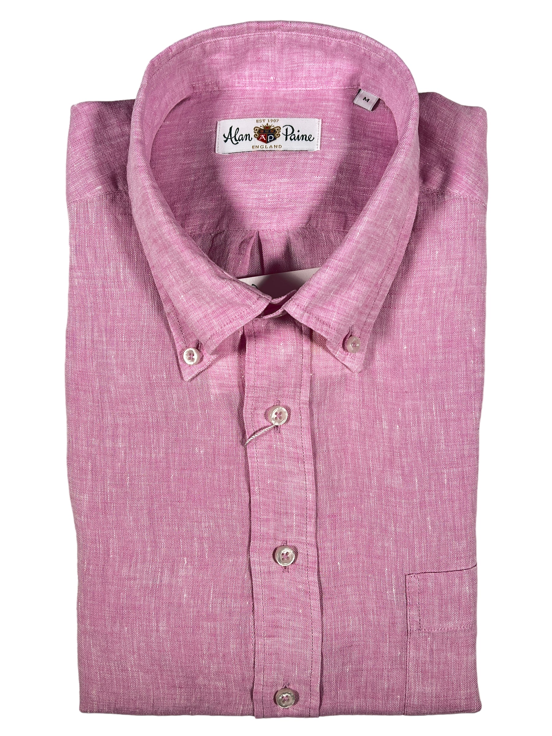 ALAN PAINE LINEN SPORT SHIRT PINK