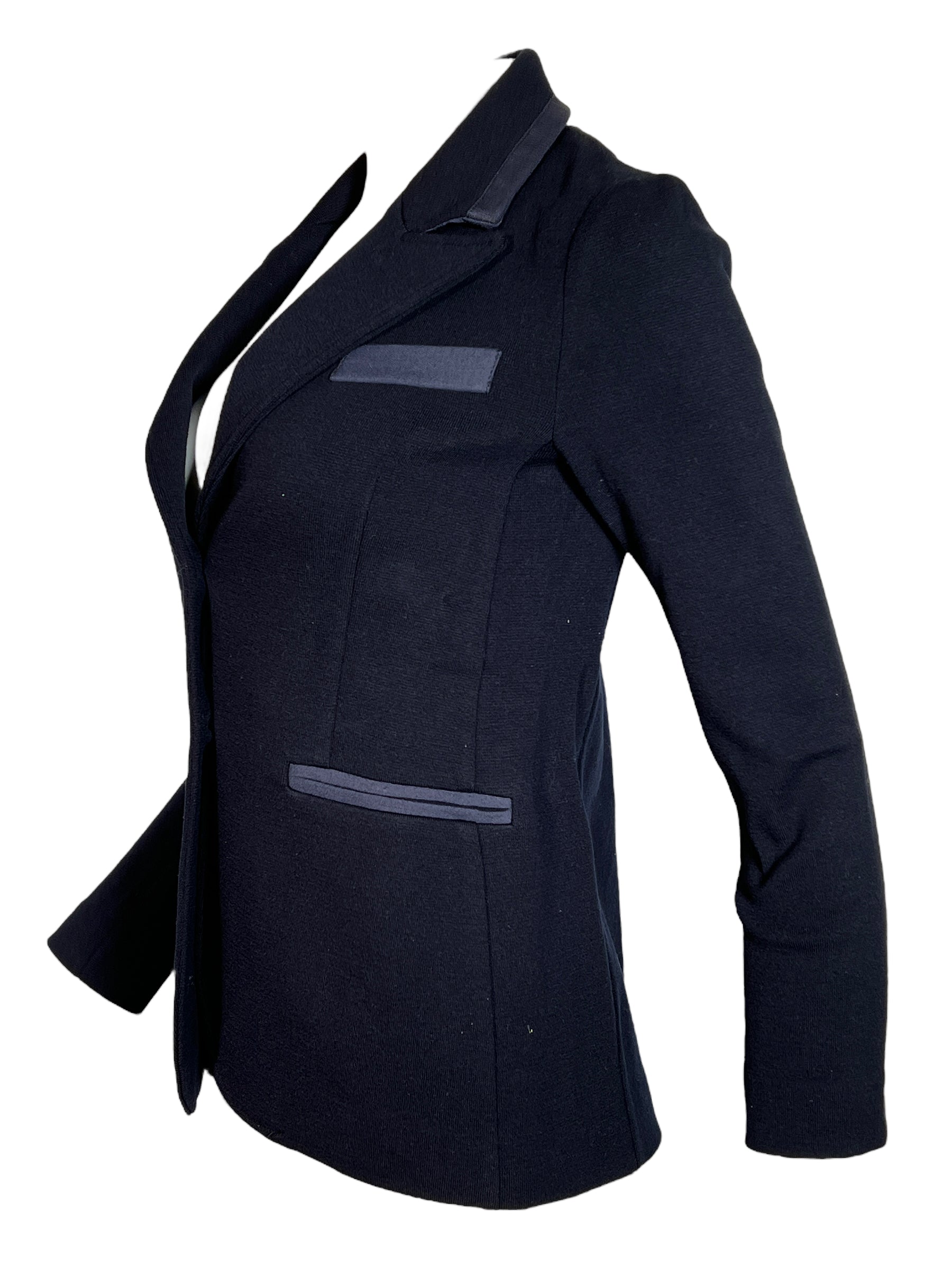 AMINA RUBINACCI SOLID BLAZER NAVY Button Down SF