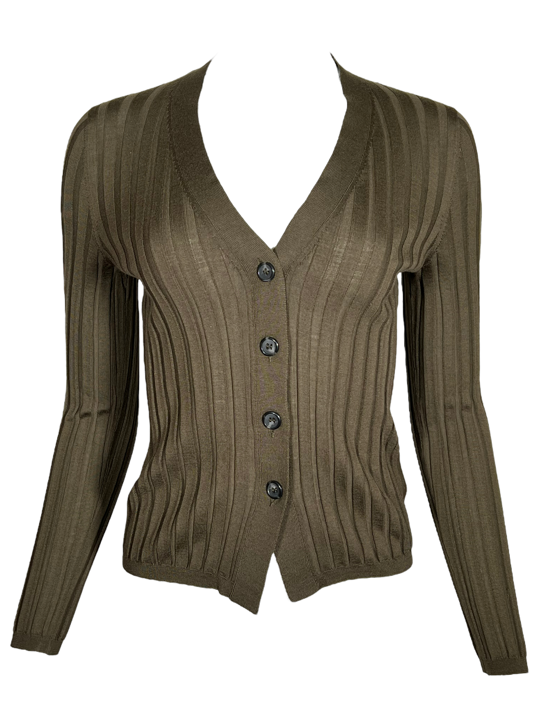 BUTTON DOWN WOMEN'S CARDIGAN - OLIVE