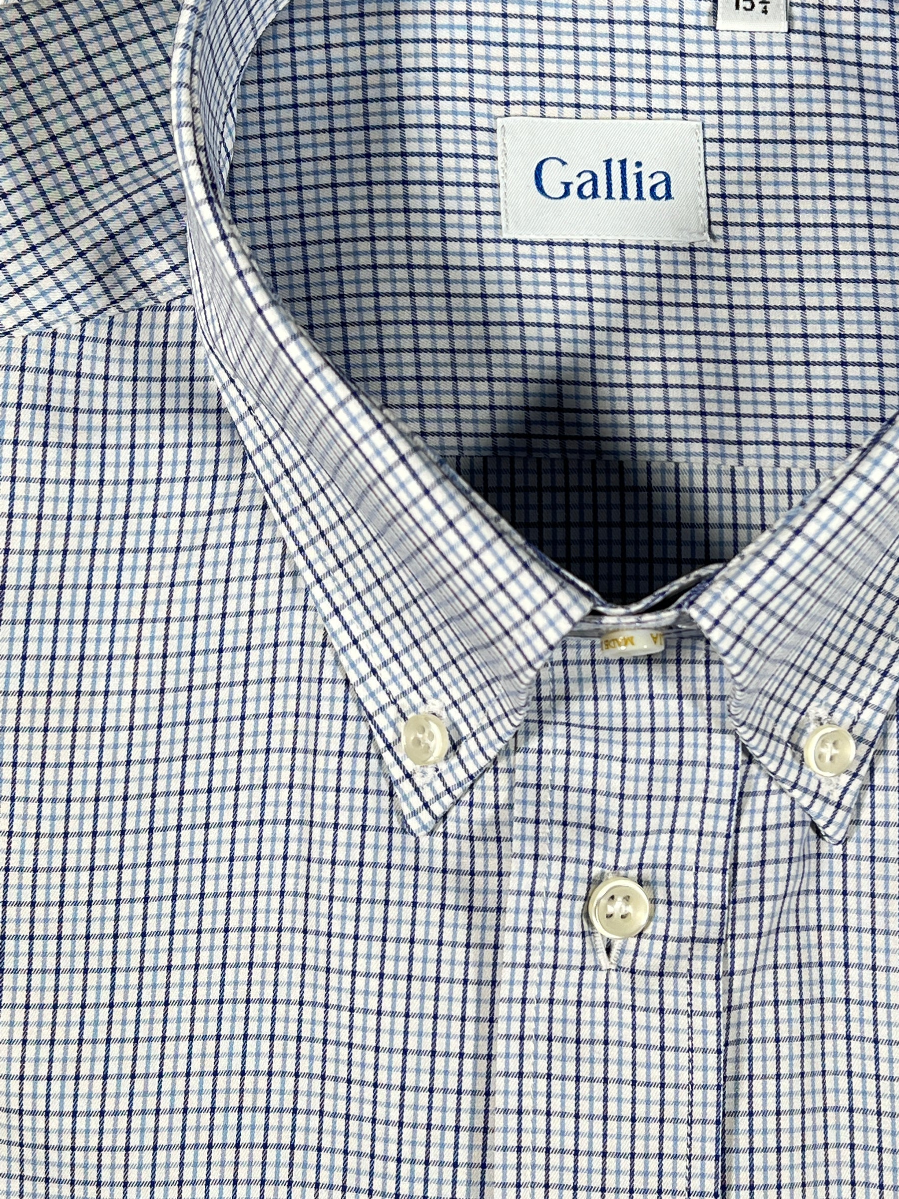 GALLIA MEN'S SHIRT - BLUE CHECK