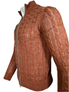 LUCIANO BARBERA CABLE KNIT SWEATER - RUST