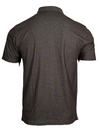 BUTTON DOWN MEN'S TECH POLO - HEATHER DARK BROWN