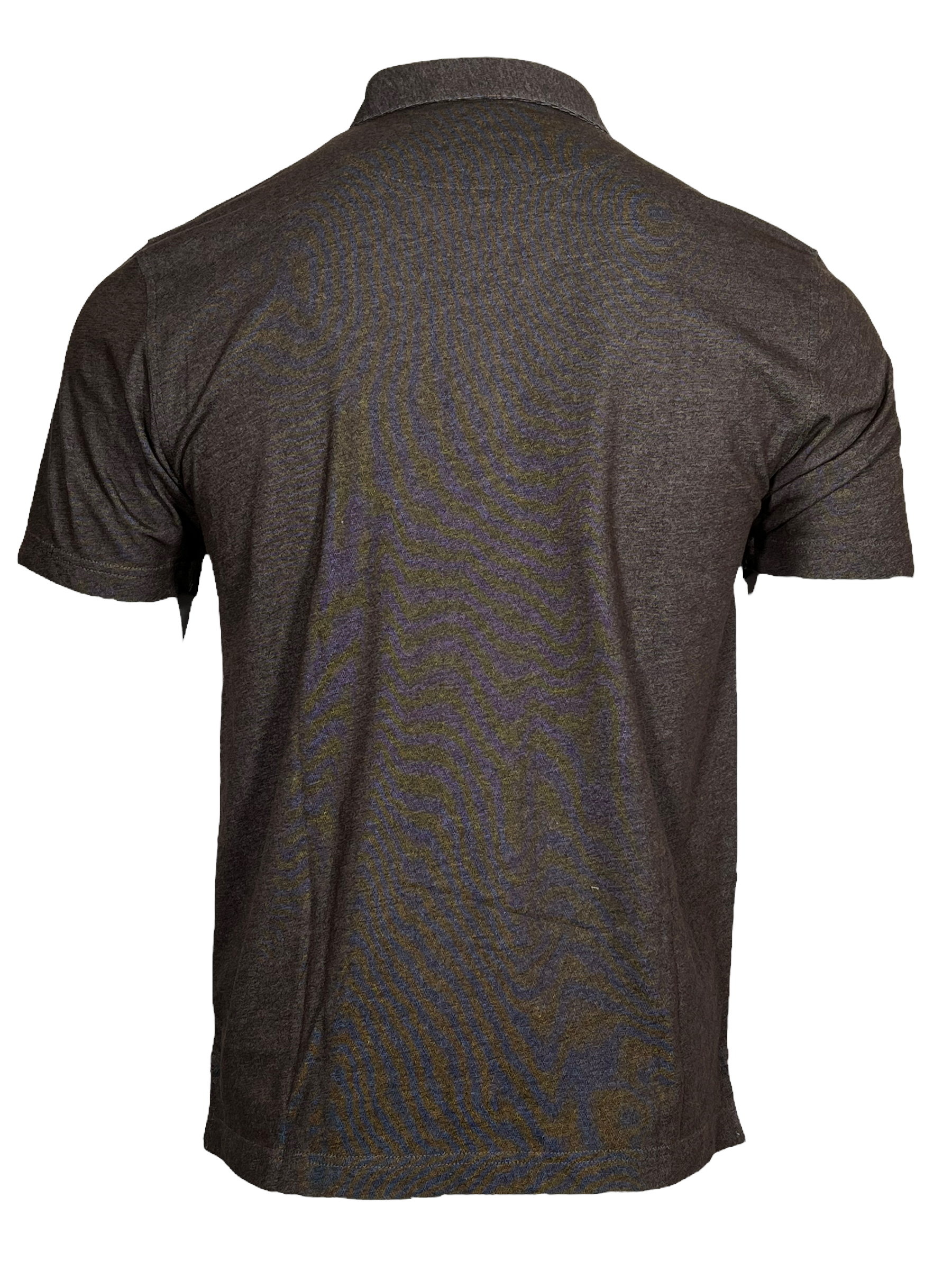 BUTTON DOWN MEN'S TECH POLO - HEATHER DARK BROWN