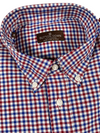 BUTTON DOWN MEN'S SHIRT - RED & BLUE CHECK