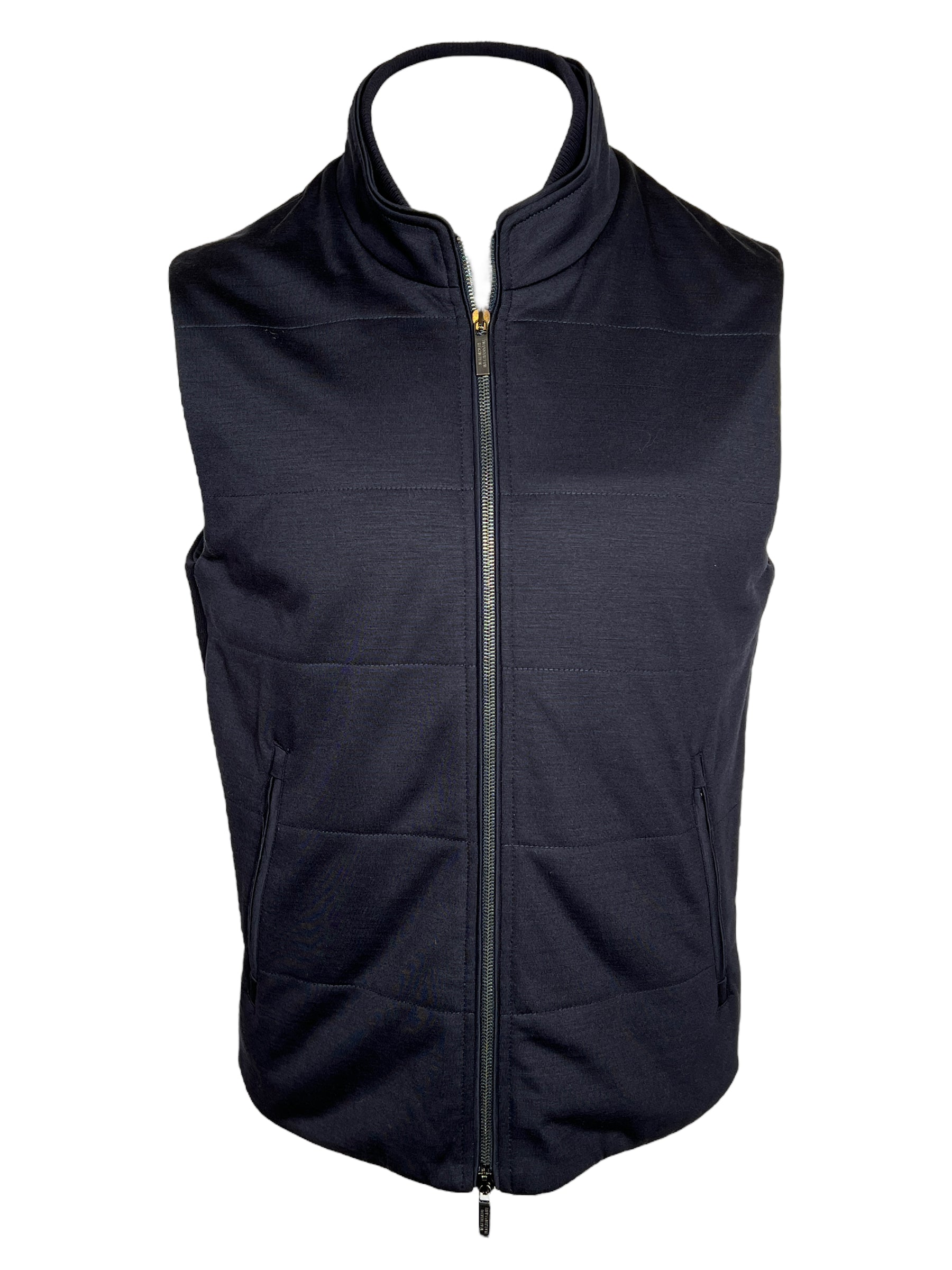 MAURIZIO BALDASSARI WOOL TECH JERSEY VEST - NAVY