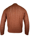 LUCIANO BARBERA CABLE KNIT SWEATER - RUST