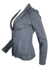 ANTONELLI DOUBLE KNIT FITTED BLAZER - NAVY/GREY