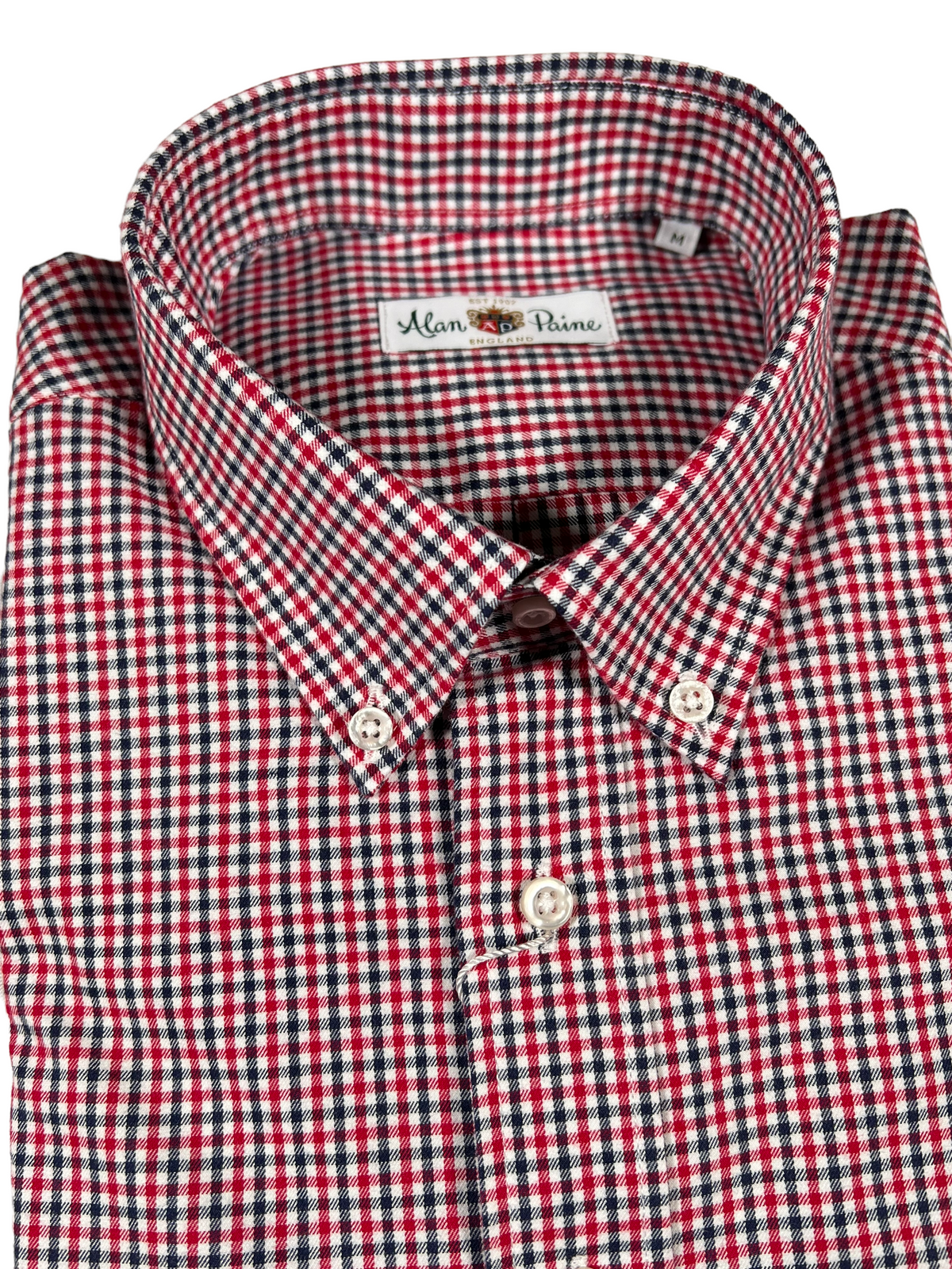 ALAN PAINE LS CLASSIC FIT SHIRT - RED & BLUE CHECK