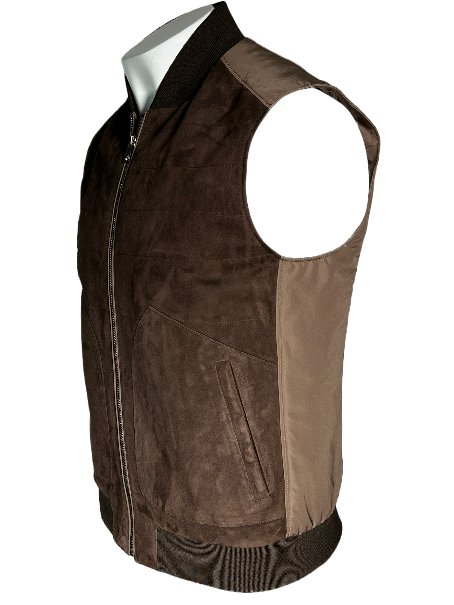 CORNELIANI SUEDE VEST BROWN