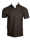 BUTTON DOWN MEN'S TECH POLO - HEATHER DARK BROWN