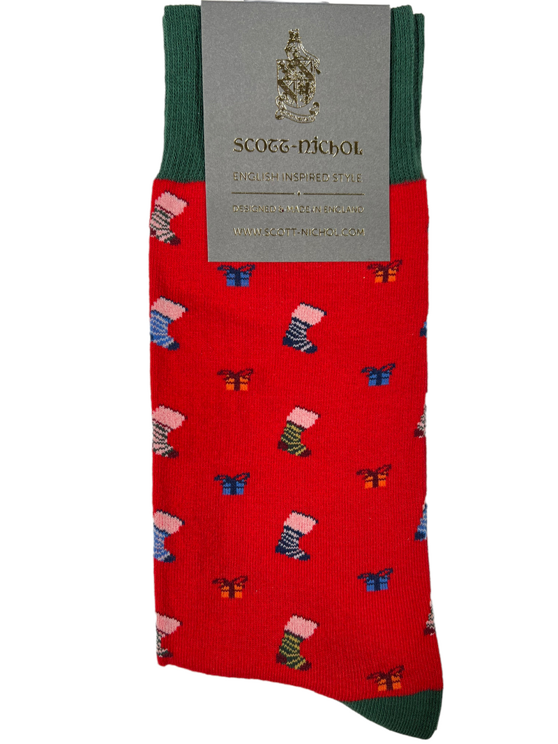 PANTHERELLA MEN'S HOLIDAY SOCK - RED GIFTS & STOCKINGS