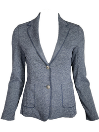 ANTONELLI DOUBLE KNIT FITTED BLAZER - NAVY/GREY