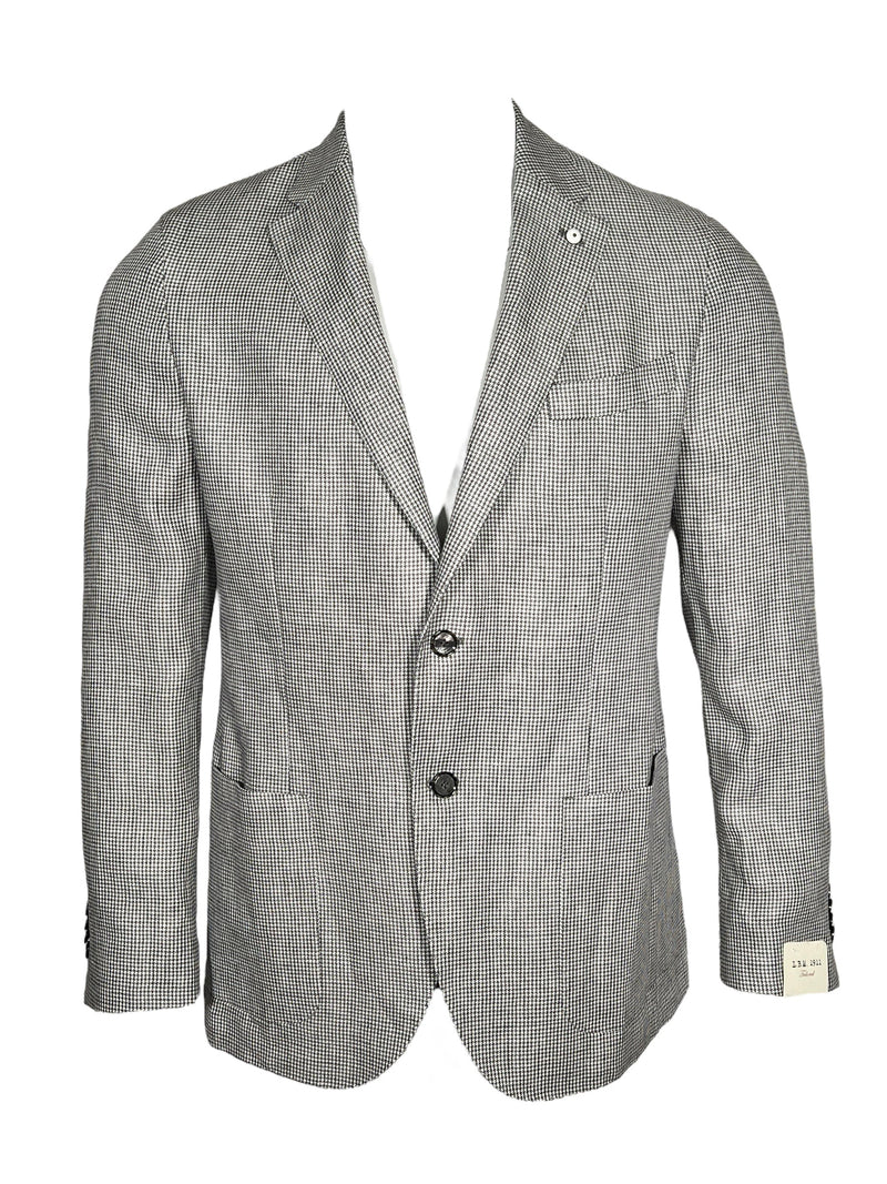 L.B.M. 1911 MINI HOUNDSTOOTH SPORT COAT - GREY