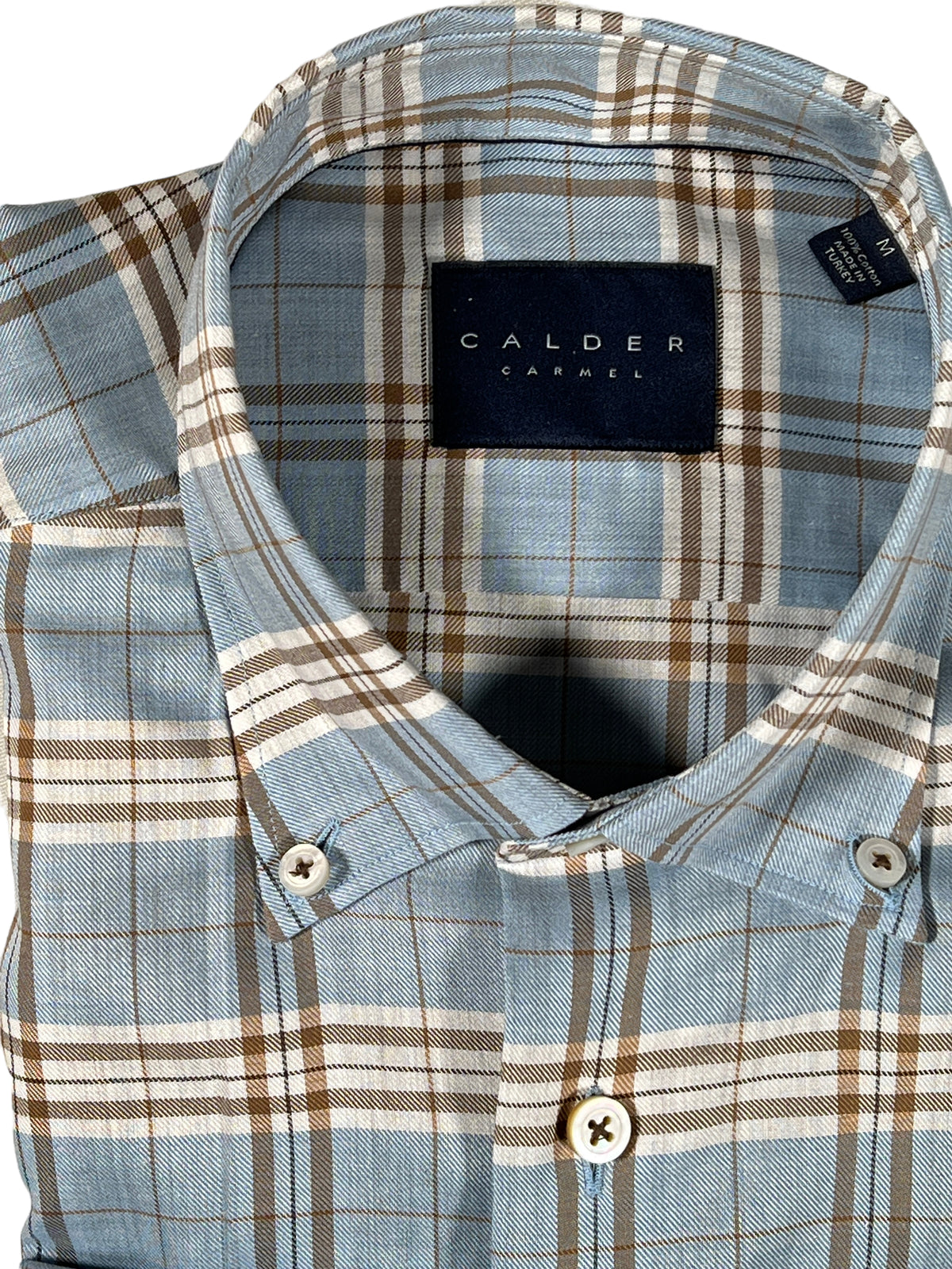 CALDER CARMEL MEN'S PLAID SHIRT - TOBACCO