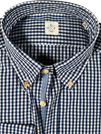 GMF 965 MEN'S SPORT SHIRT - NAVY GINGHAM