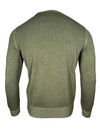 BUTTON DOWN WASHED RIBBED CREW MEN'S SWEATER - BASIL