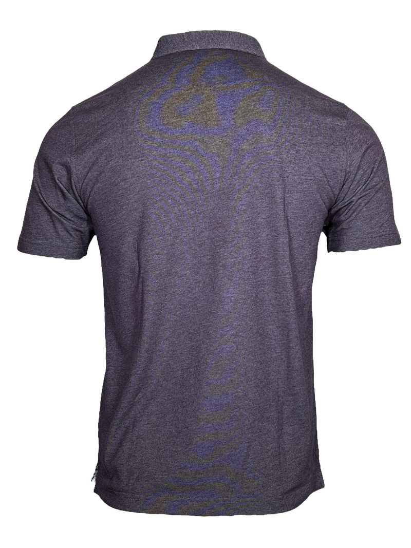 BUTTON DOWN MEN'S TECH POLO - EGGPLANT HEATHER