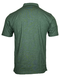 BUTTON DOWN MEN'S TECH POLO - FOREST GREEN HEATHER