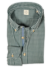 GMF 965 MEN'S SPORT SHIRT - OLIVE GINGHAM