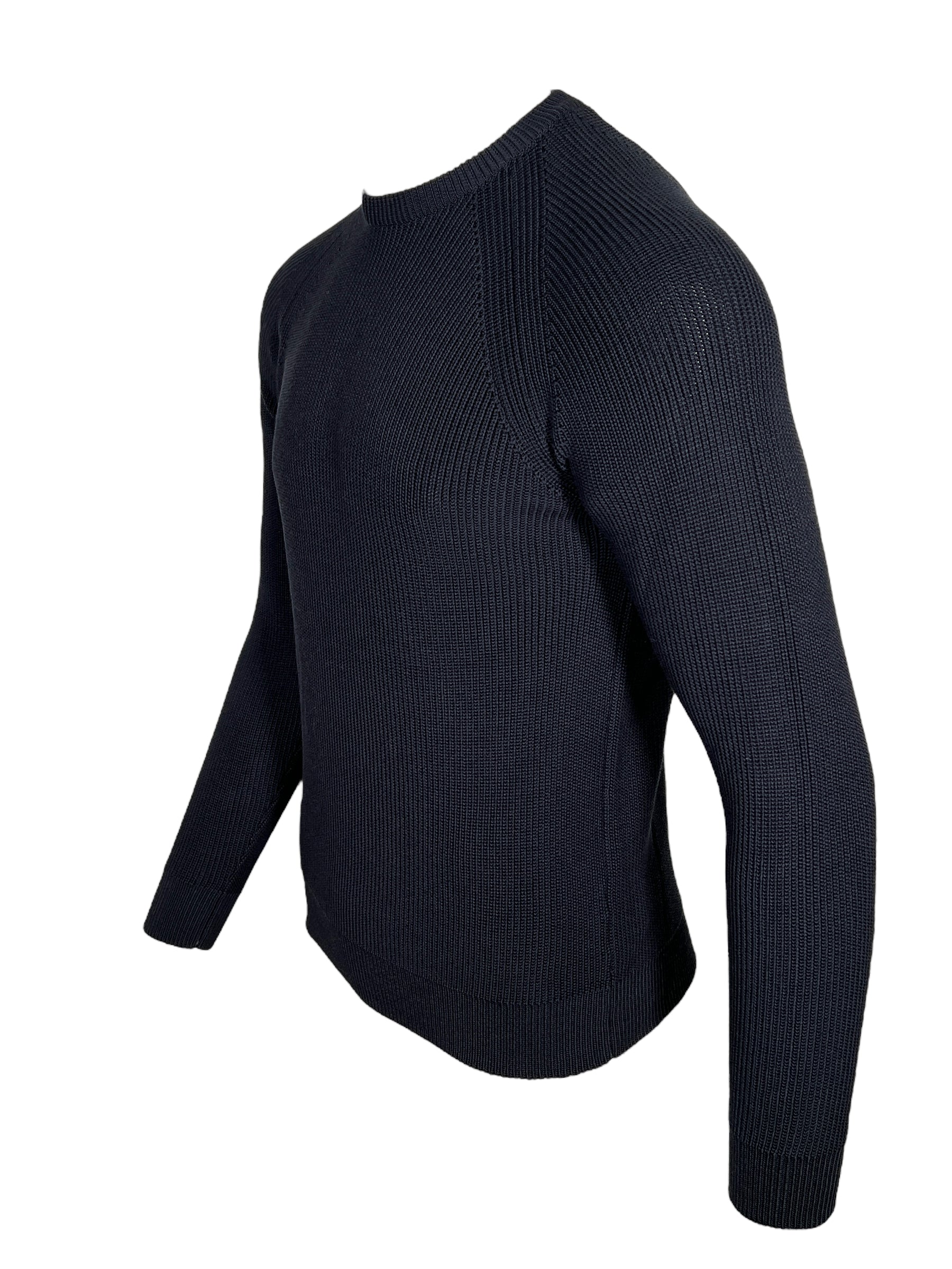 FIORONI COTTON/SILK CREW NECK SWEATER - NAVY