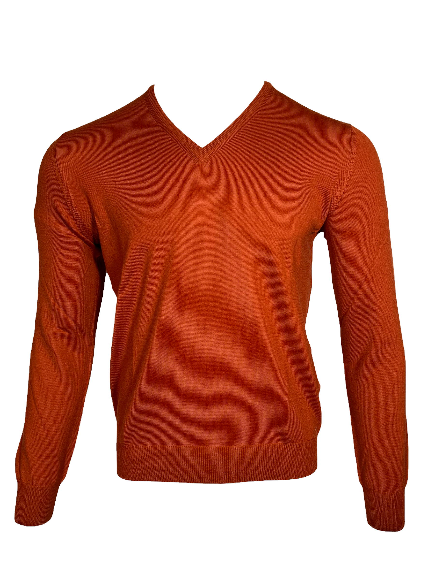Mens orange 2025 v neck sweater