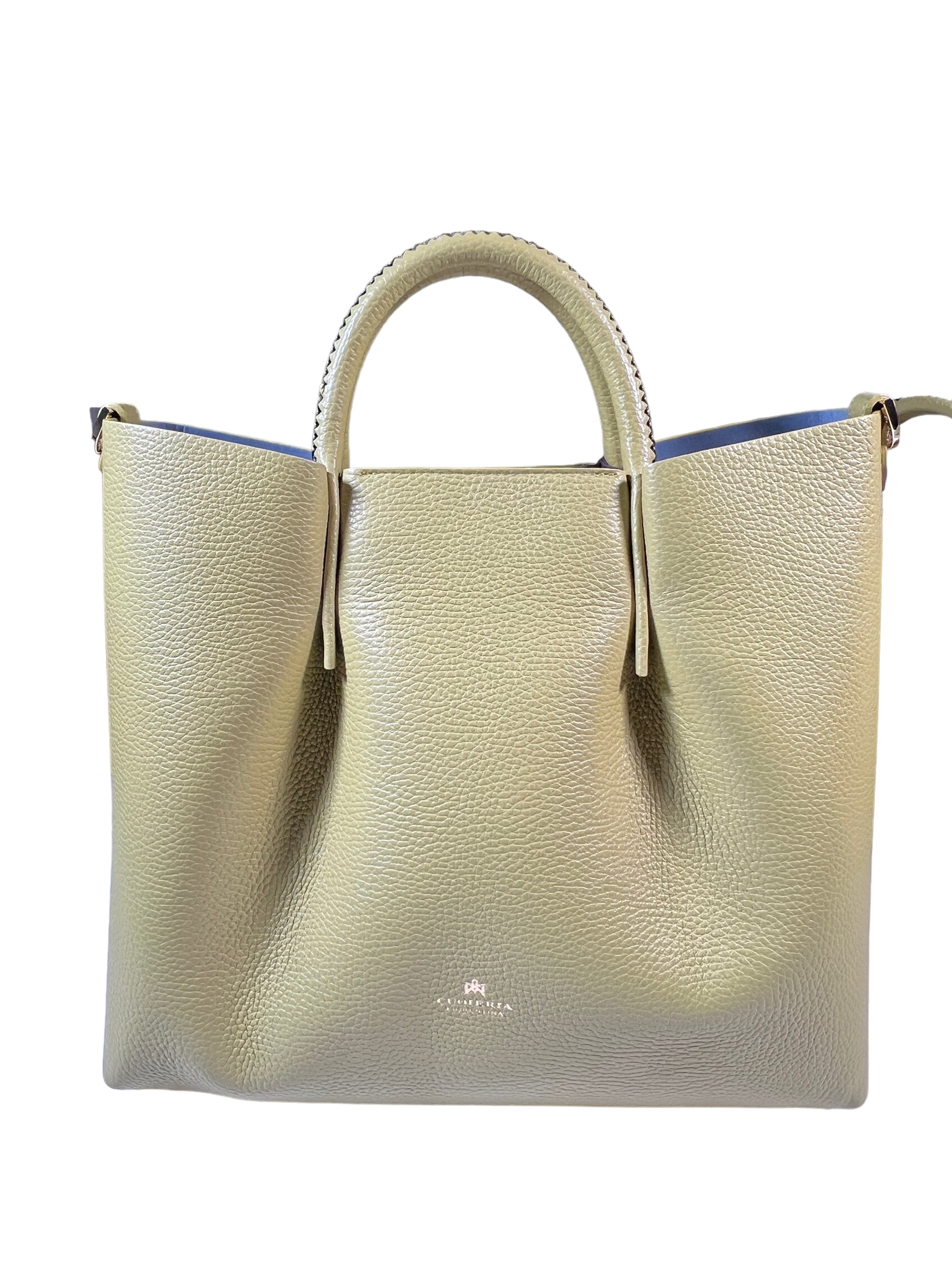 CUOIERIA FIORENTINA CANDY LARGE TOTE LIME Button Down SF