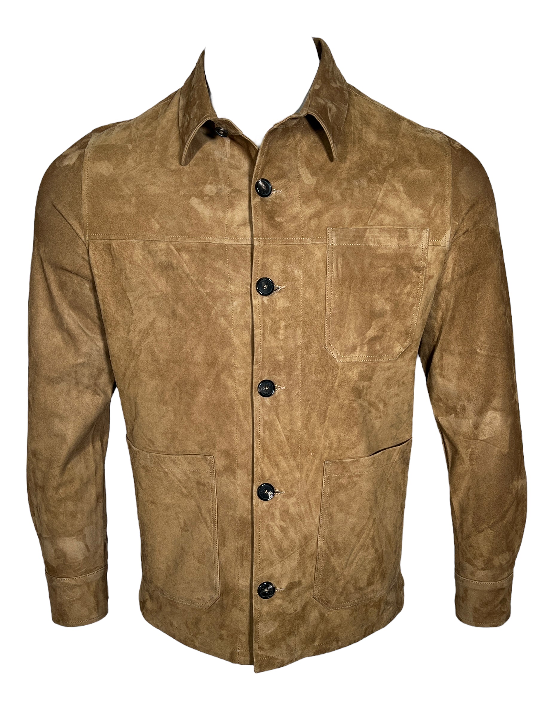 Suede button 2024 up jacket