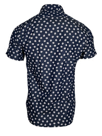 GMF 965 MEN'S SHORT-SLEEVE SPORT SHIRT - FLOWERS