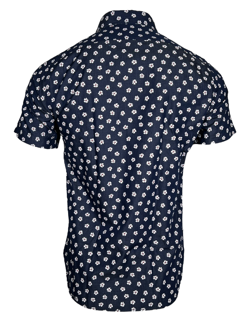 GMF 965 MEN'S SHORT-SLEEVE SPORT SHIRT - FLOWERS