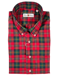 ALAN PAINE LS CLASSIC FIT SHIRT - RED/GREEN PLAID