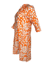 AMINA RUBINACCI LINEN FLORAL DRESS - ORANGE