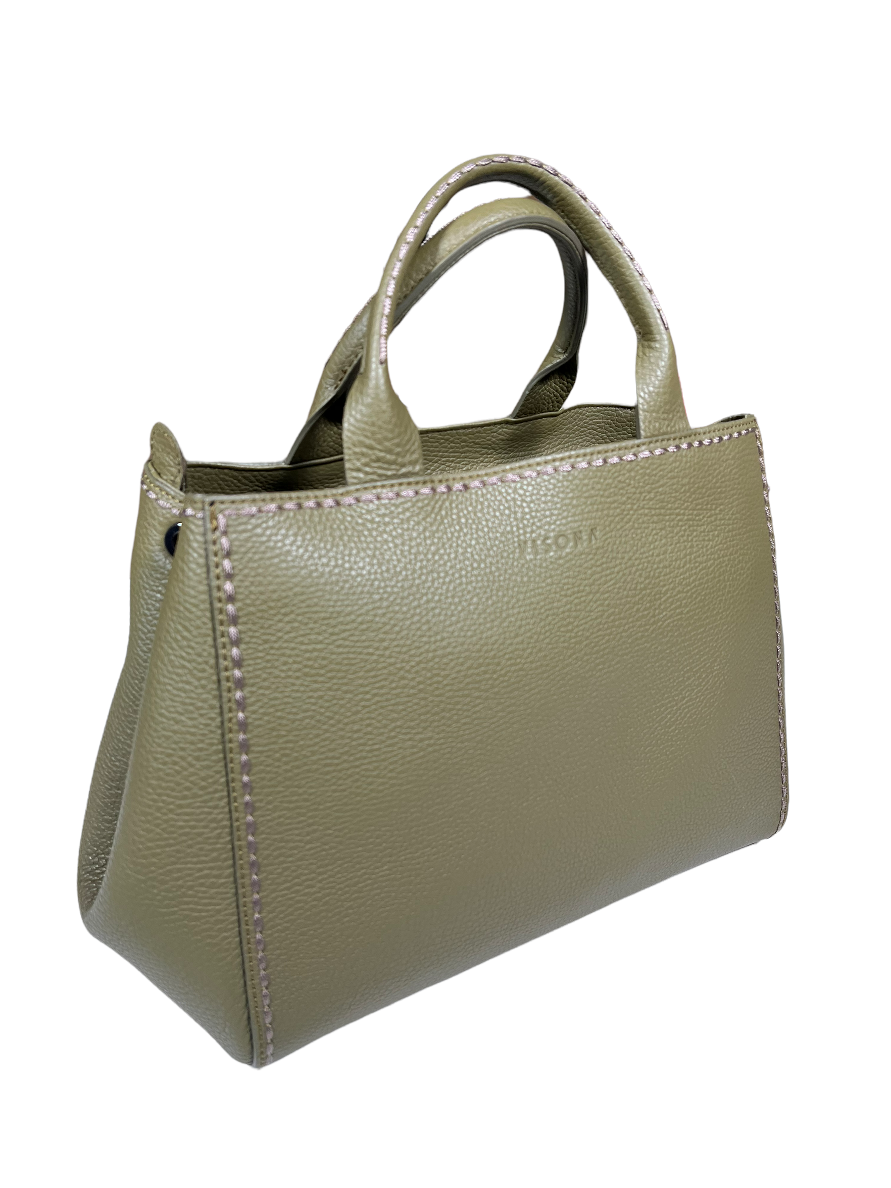 VISONA MATILDE HANDLE BAG - KAKI