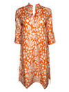 AMINA RUBINACCI LINEN FLORAL DRESS - ORANGE