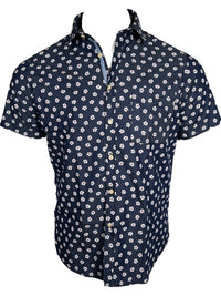 GMF 965 MEN'S SHORT-SLEEVE SPORT SHIRT - FLOWERS