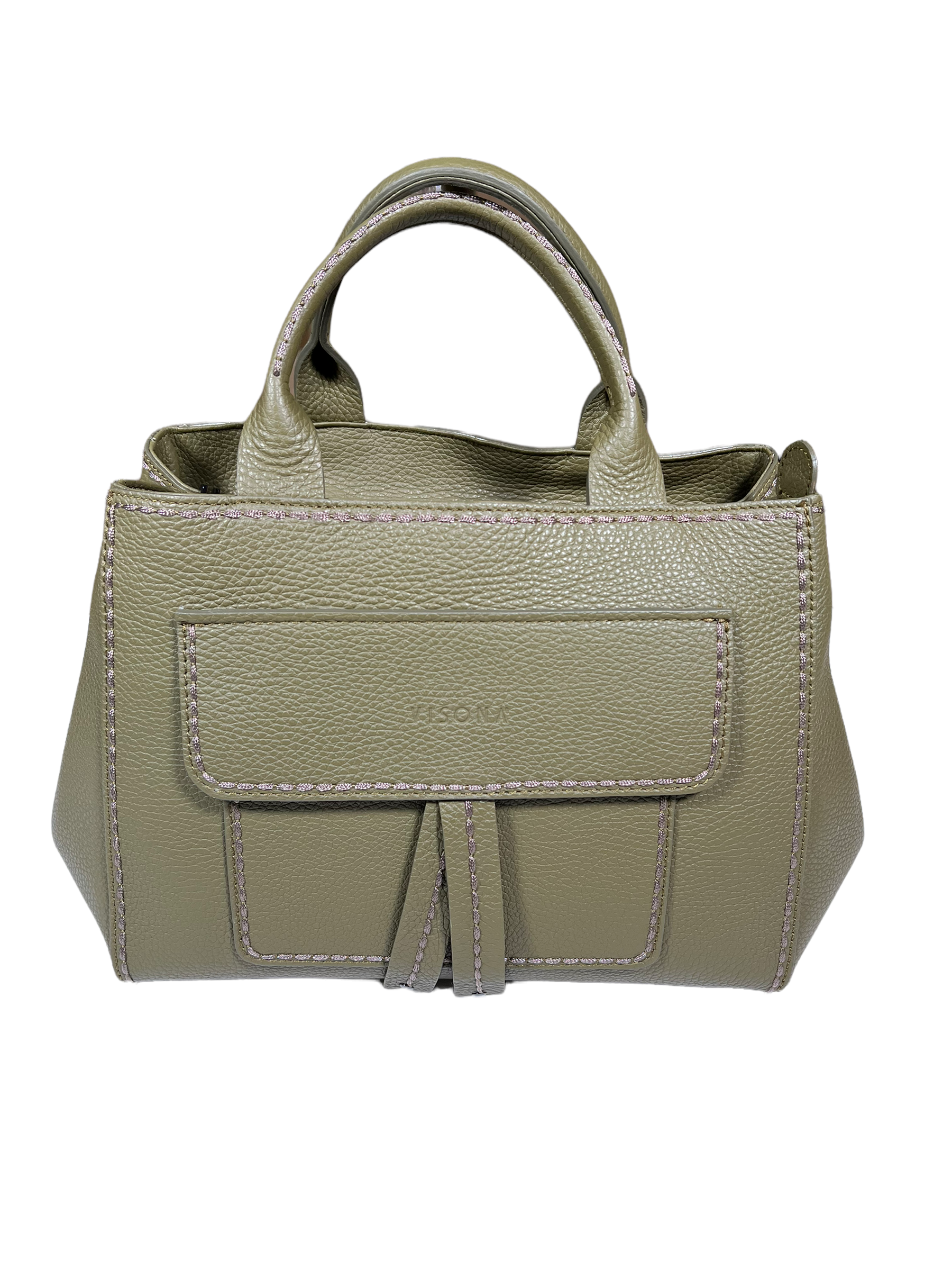 VISONA MATILDE HANDLE BAG - KAKI