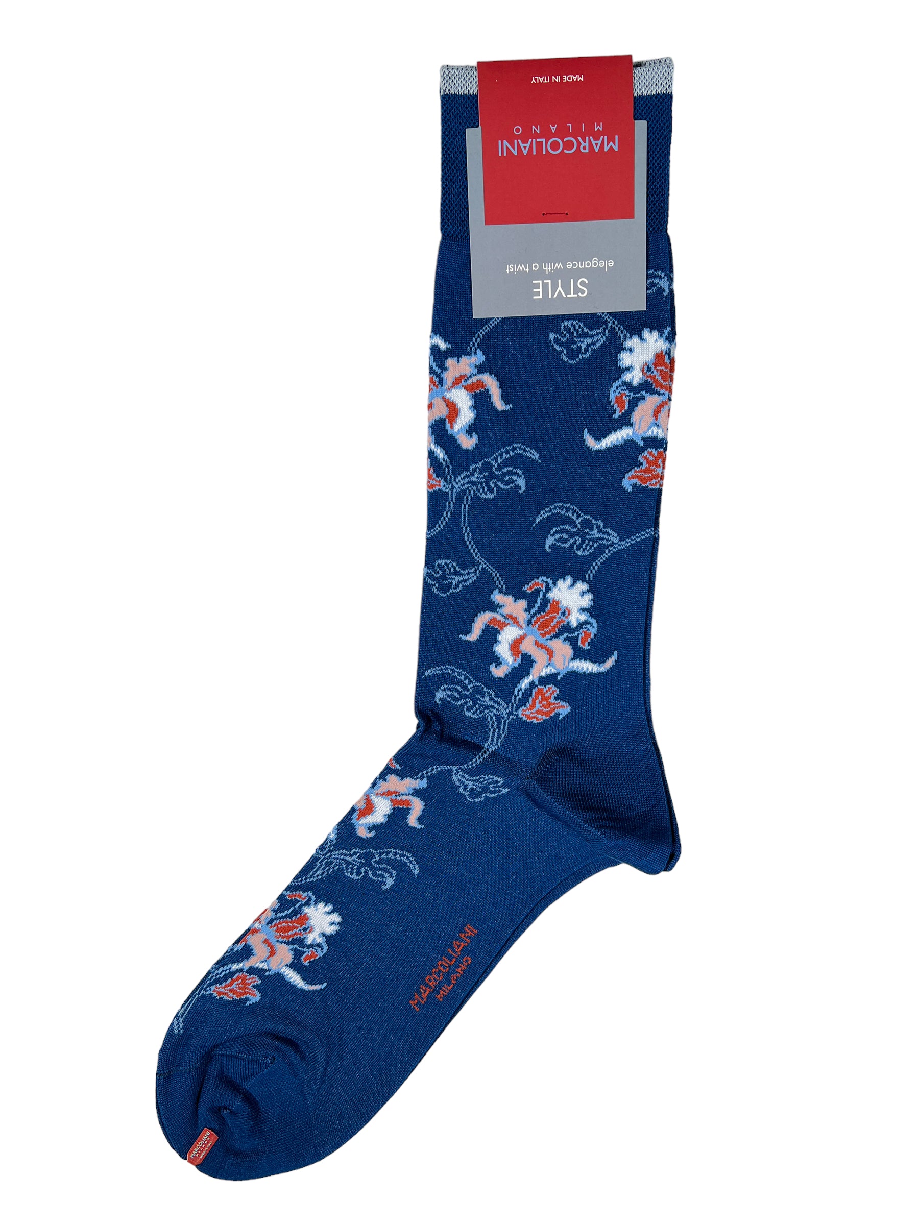 MARCOLIANI ORCHID CALF SOCK - BLUE
