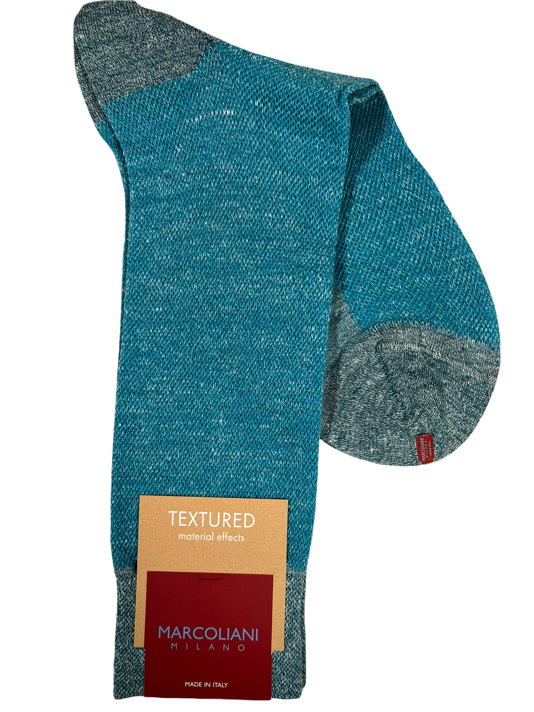 MARCOLIANI LINEN & COTTON PIQUE SOCK - TURQUOISE
