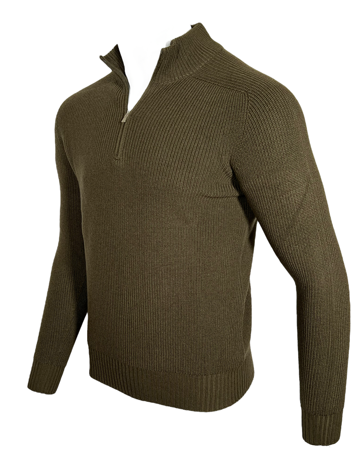 BUTTON DOWN RAIN WOOL SWEATER - OLIVE