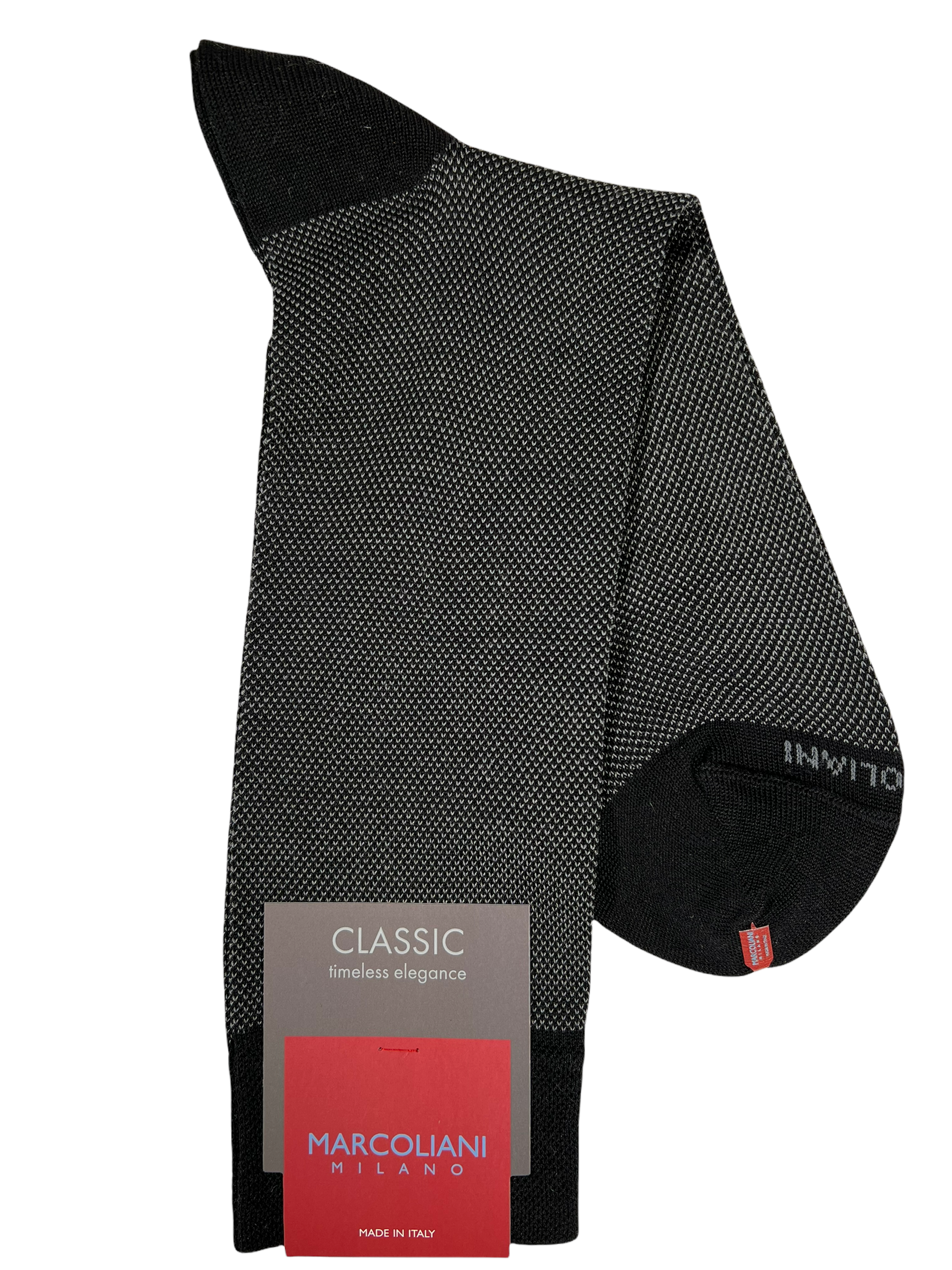 MARCOLIANI LISLE BIRDSEYE SOCK - BLACK