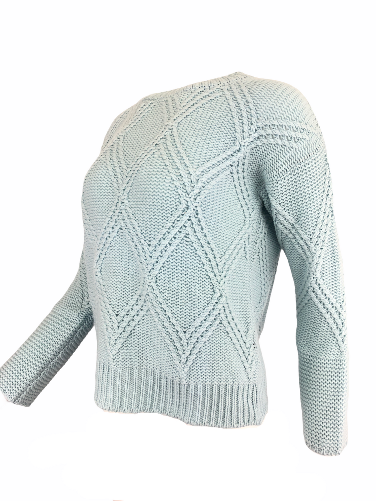BRUNO MANETTI CABLE KNIT CASHMERE SWEATER - ICE BLUE
