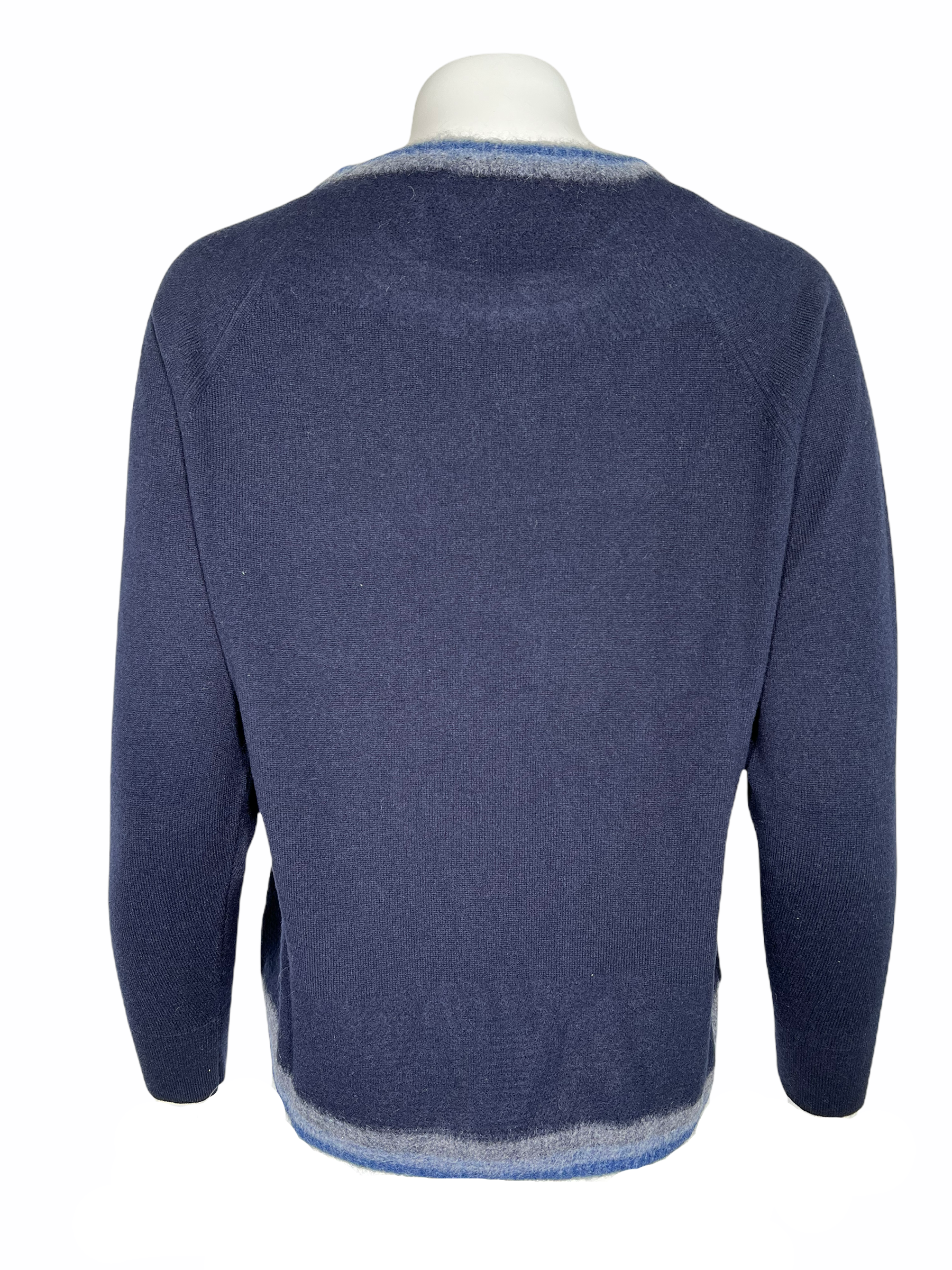 TORTONA 21 WOMEN'S CONTRAST CREW NECK SWEATER - BLUE